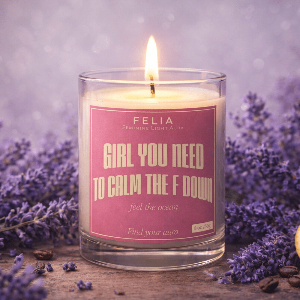 %100 Doğal El Yapımı Lavanta Aromalı Mum