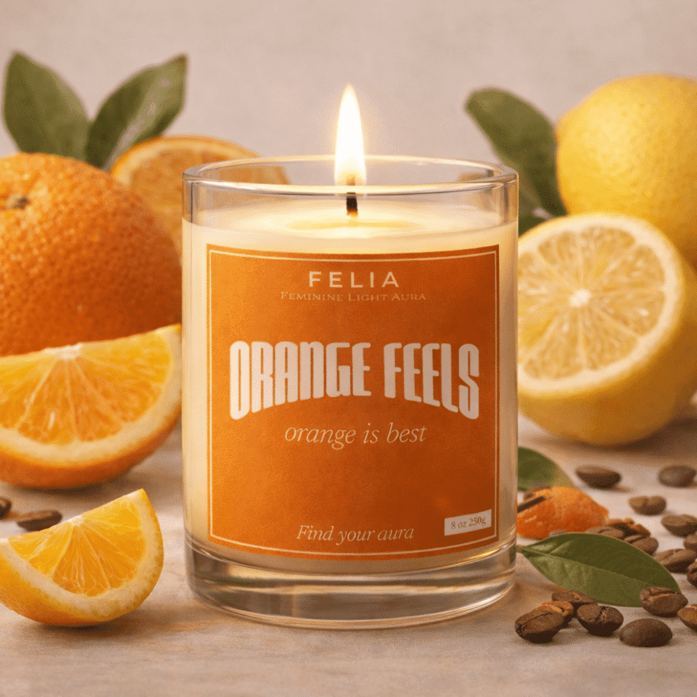 %100 Doğal El Yapımı Portakal Aromalı Mum