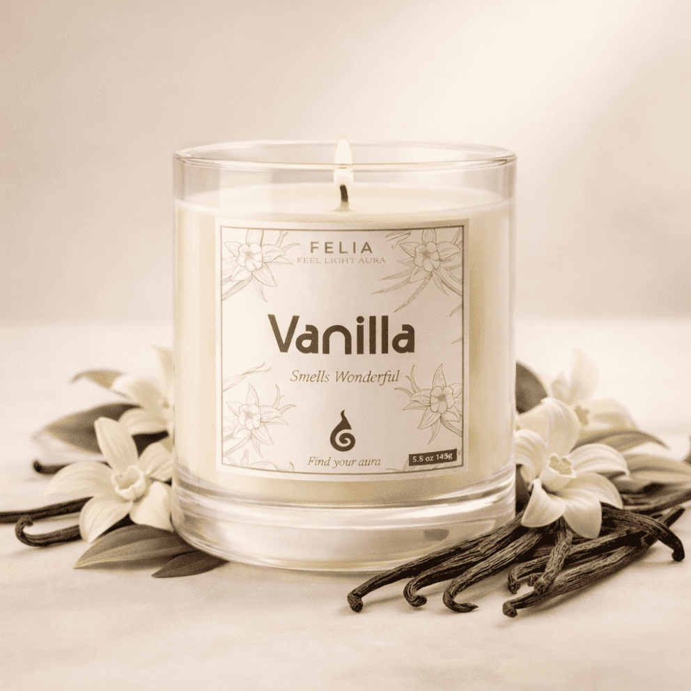 %100 Doğal El Yapımı Vanilya Aromalı Mum